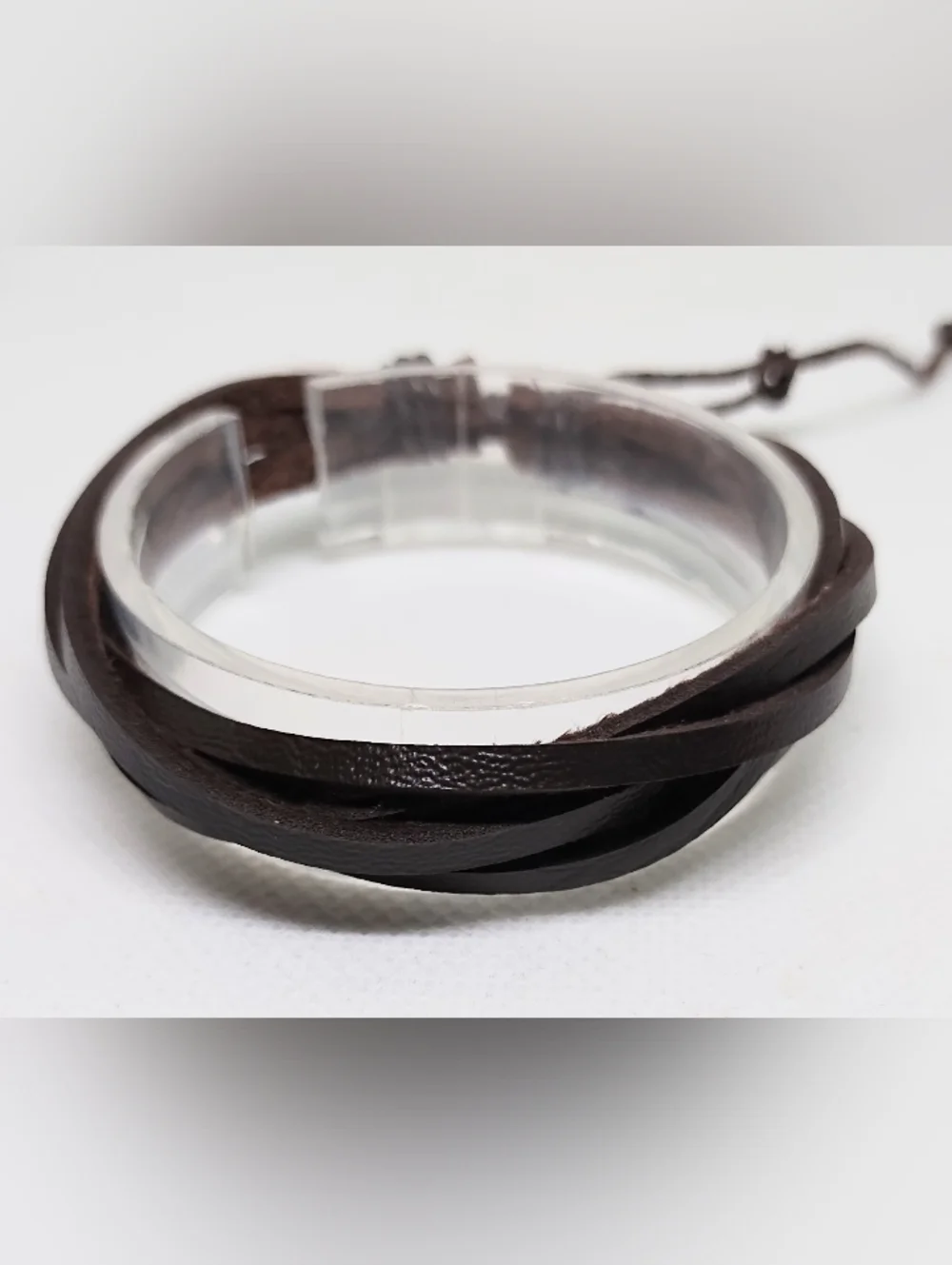 Men's Leather Bracelet Layered‎ Brown New Jewelry G8